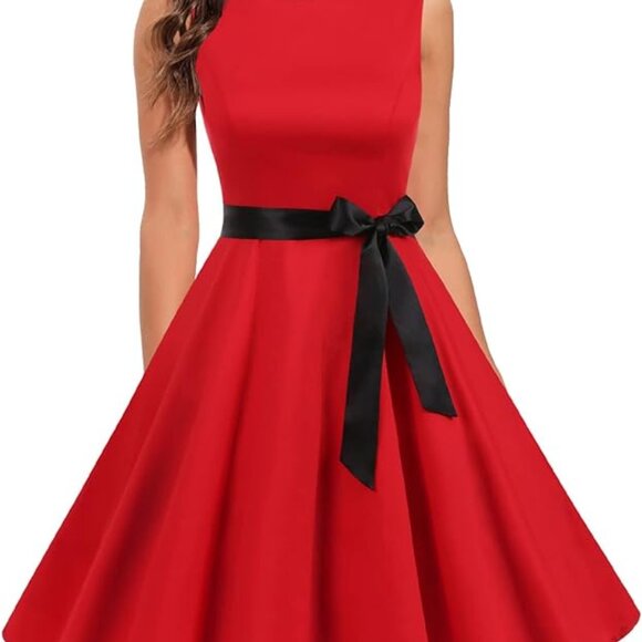 Dresses & Skirts - Medium Gardenwed Women's Vintage 1950s Retro‎ Elegant Cocktail Party Red